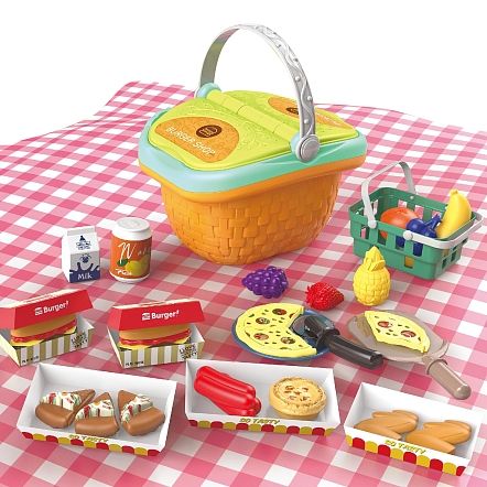 PITUSO Игровой набор Мини кухня в корзине (Бургеры) 22,5*19,5*17,5 см, 32 эл-та